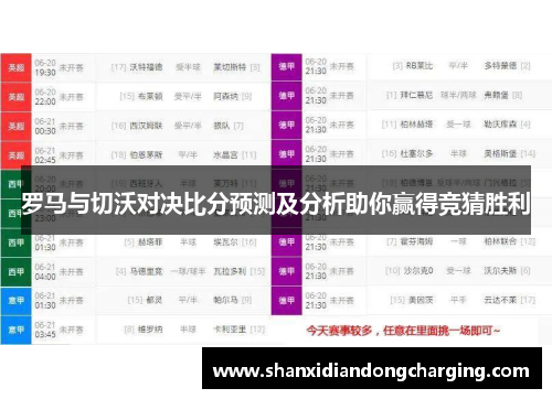 罗马与切沃对决比分预测及分析助你赢得竞猜胜利